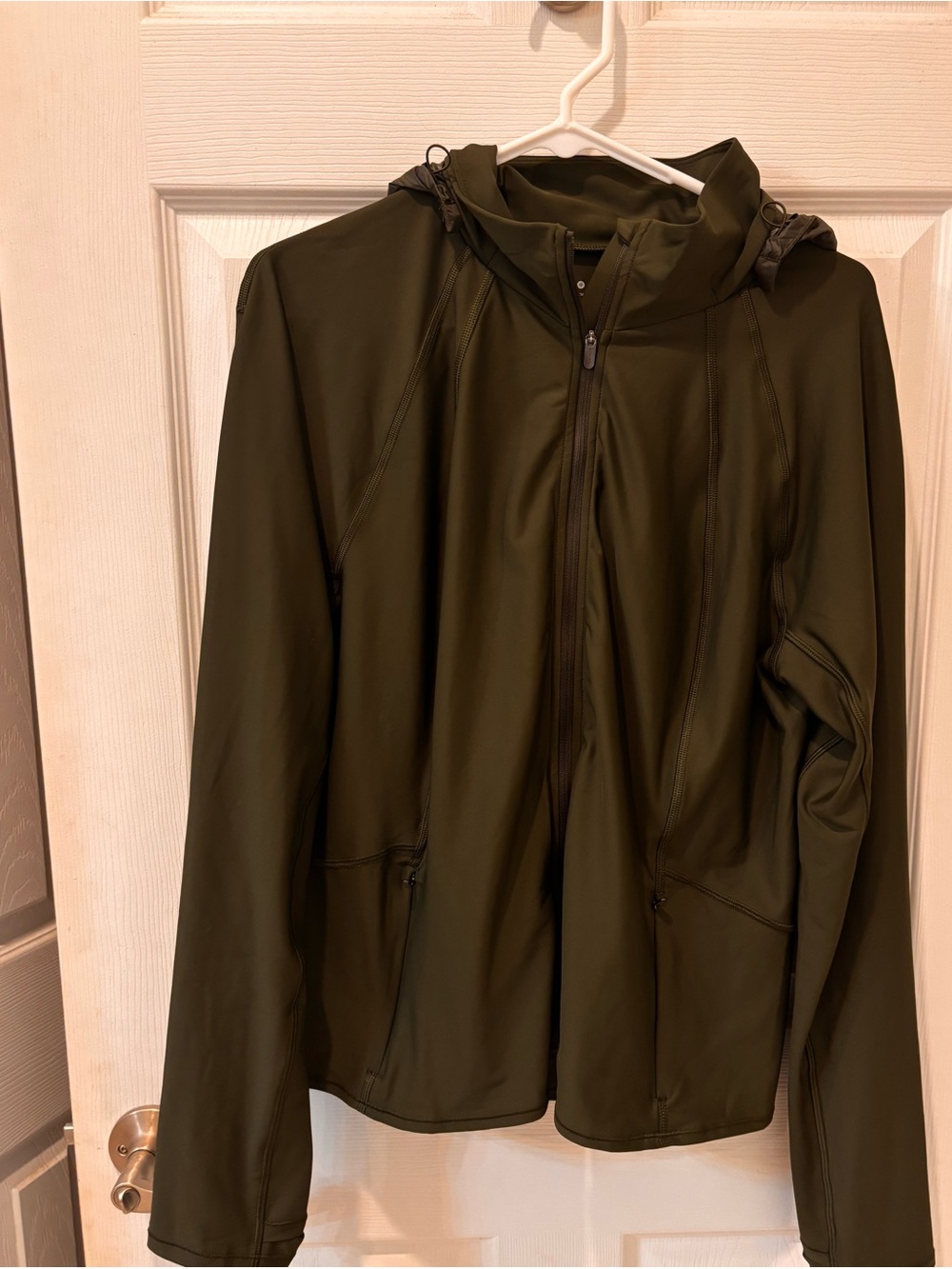 Athleta Dark Olive Green Hooded Active Jacket